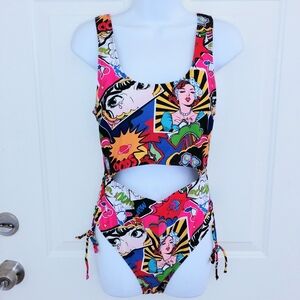 SHEIN Comic Print One Piece Swimsuit